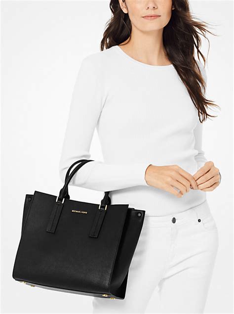 michael kors alessa|Alessa Large Pebbled Leather Satchel .